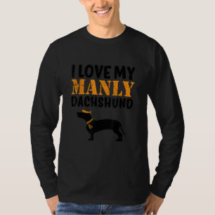Dachshund Canine Pet  Boy Dog Gender Reveal Manly  T-Shirt