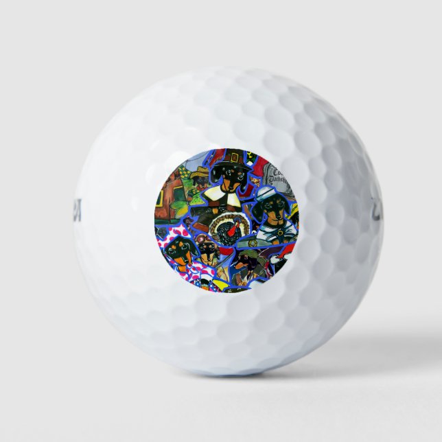  Dachshund  Cartoons Golf Balls (Front)