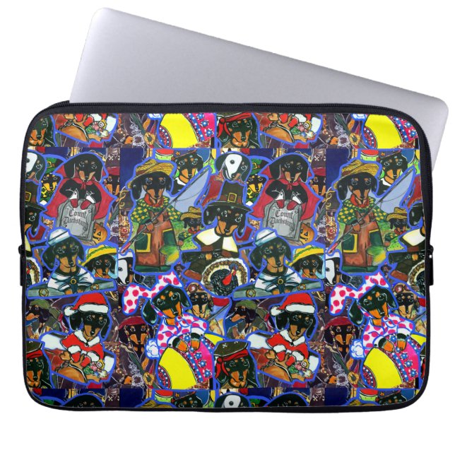  Dachshund  Cartoons Laptop Sleeve (Front)