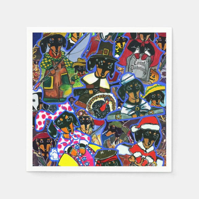  Dachshund  Cartoons Napkin (Front)