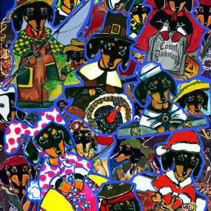 Dachshund Cartoons Throw Blanket