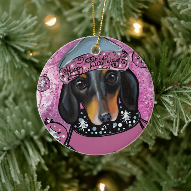 DACHSHUND  CERAMIC ORNAMENT (Tree)