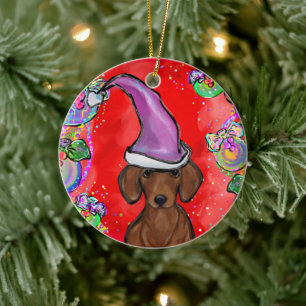 DACHSHUND    CERAMIC ORNAMENT