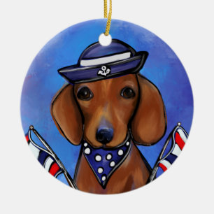 Dachshund    ceramic ornament