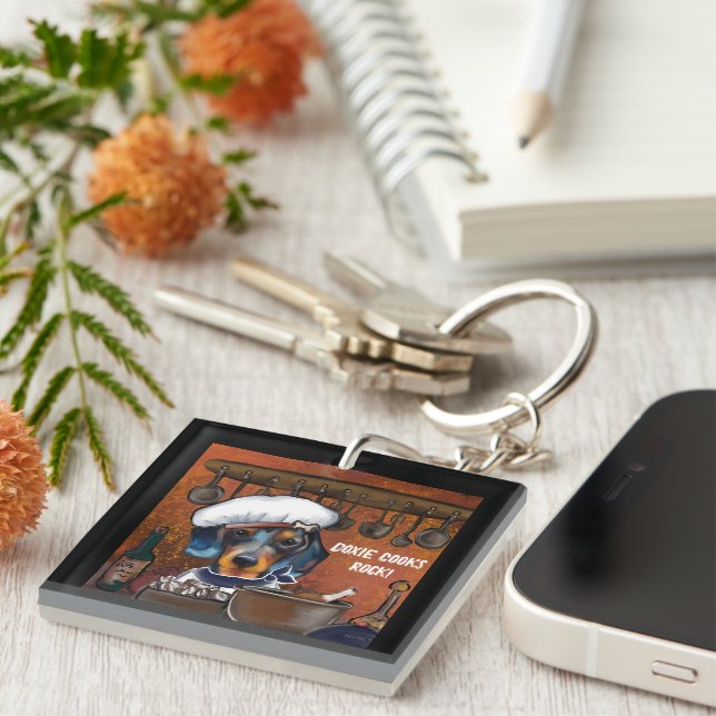 Dachshund Chefs Keychain (Front Right)