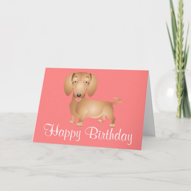 Dachshund Chien Chien Chien Chien Heureux Carte Ro (Devant)