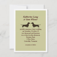 Dachshund Chien Silhouettes Faire-part de mariage