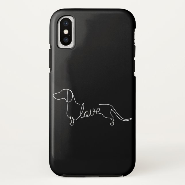 Dachshund Chiweenie Wiener Dog Love Art Sketch Case-Mate iPhone Case (Back)