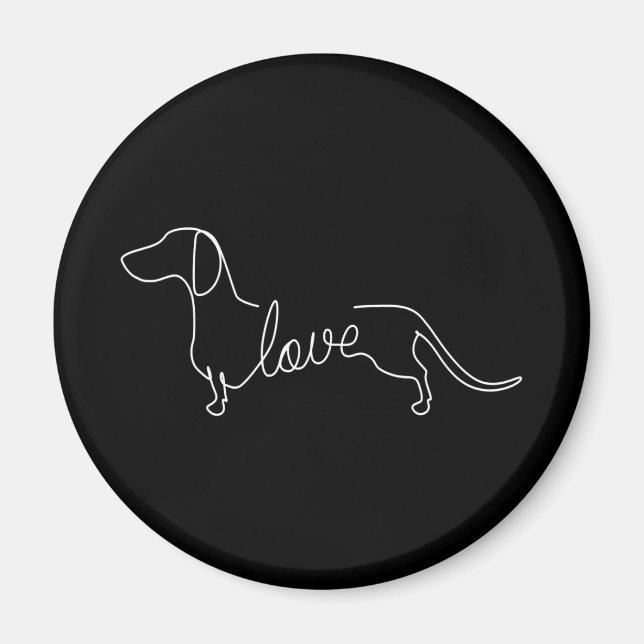 Dachshund Chiweenie Wiener Dog Love Art Sketch Magnet (Front)