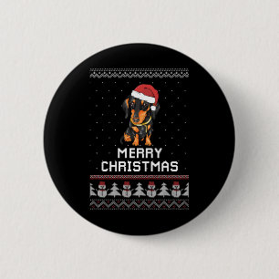 Dachshund Christmas 2 Inch Round Button