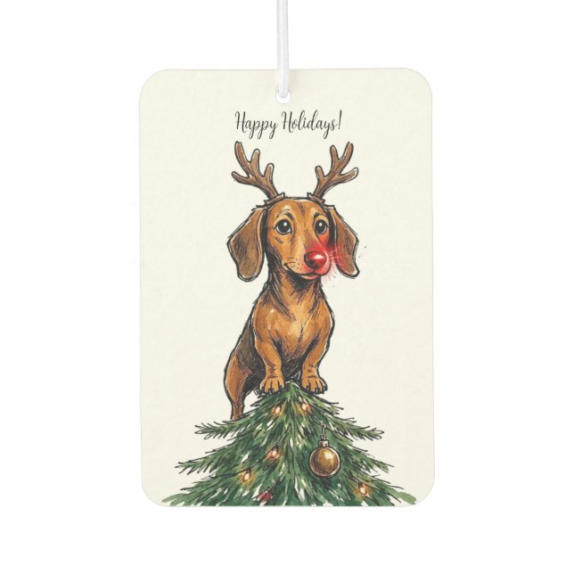  Dachshund Christmas Air Freshener (Front)