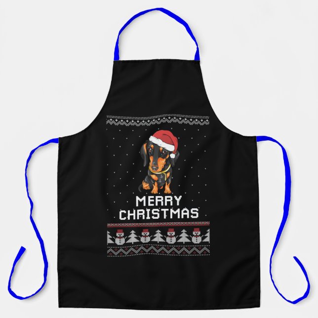Dachshund Christmas Apron (Front)