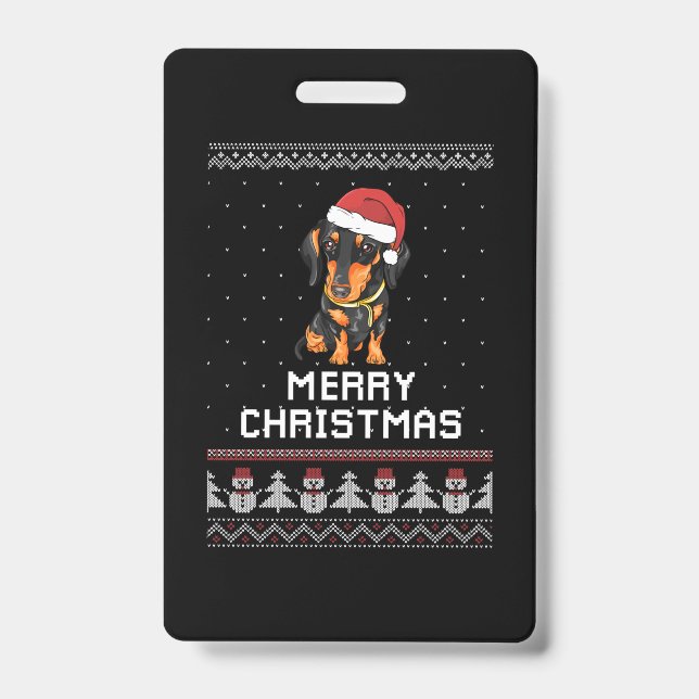 Dachshund Christmas Badge (Front)