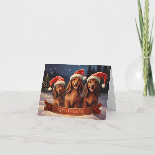 Dachshund Christmas Card (Front)