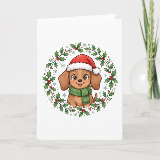 Dachshund Christmas Card — Santa Doxie