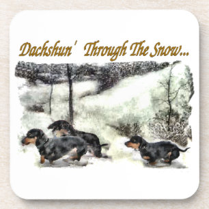 Dachshund Christmas Coaster