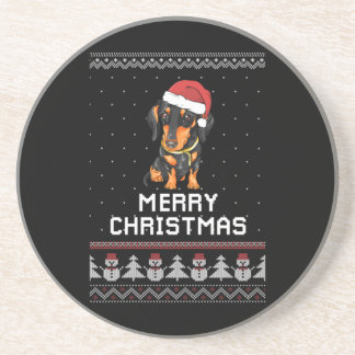 Dachshund Christmas Coaster