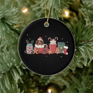 Dachshund Christmas Coffee Xmas Baker Gingerbread Ceramic Ornament