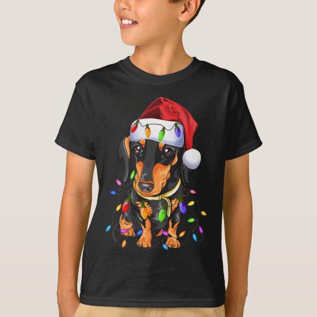 Dachshund Christmas Cute Dog Lovers T-Shirt (Front)