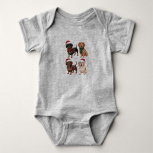 Dachshund Christmas Dog Mom Lover Xmas Gift Baby Bodysuit