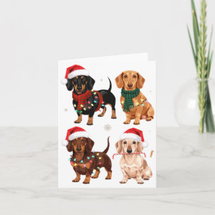 Dachshund Christmas Dog Mom Lover Xmas Gift  Card