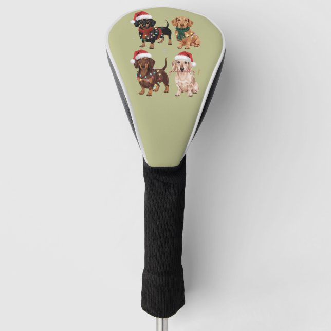 Dachshund Christmas Dog Mom Lover Xmas Gift Golf Head Cover (Front)