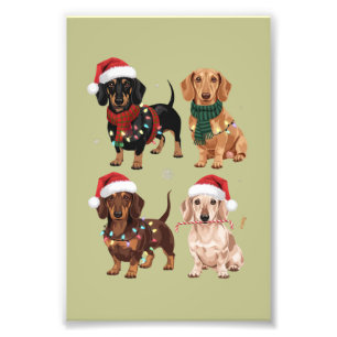 Dachshund Christmas Dog Mom Lover Xmas Gift Photo Print