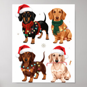 Dachshund Christmas Dog Mom Lover Xmas Gift  Poster