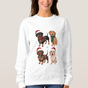 Dachshund Christmas Dog Mom Lover Xmas Gift Sweatshirt