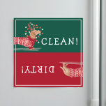 Dachshund Christmas Dog Red Sweater Clean & Dirty Magnet<br><div class="desc">Celebrate the magical and festive holiday season with our cute Christmas dachshund dog clean and dirty dishwasher magnet perfect for the holiday season. Our festive holiday design features our hand drawn dachshund dog wearing a festive red cozy knitted sweater. The dachshund dog is wearing antlers with a string of Christmas...</div>