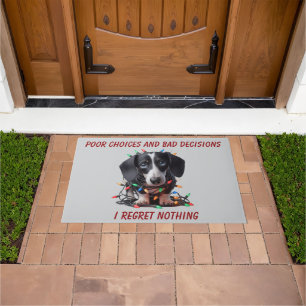 Dachshund Christmas  Doormat