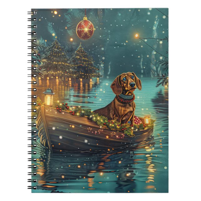 Dachshund Christmas Festive Voyage  Notebook (Front)