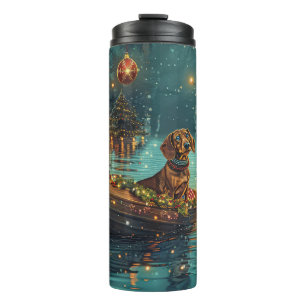 Dachshund Christmas Festive Voyage Thermal Tumbler