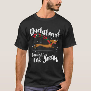 DACHSHUND CHRISTMAS GIF Through The Snow  T-Shirt