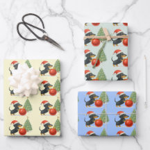 Dachshund Christmas Gift Wrap Set of 3 