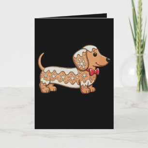Dachshund Christmas Gingerbread Cookie Weiner Dog  Card
