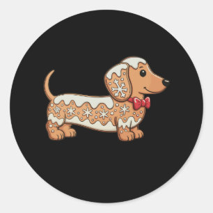 Dachshund Christmas Gingerbread Cookie Weiner Dog  Classic Round Sticker