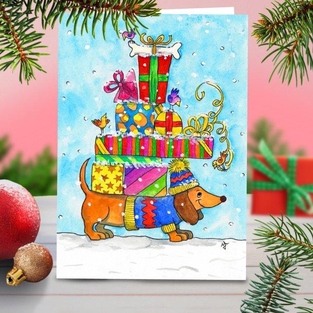 Dachshund Christmas greeting card by Nicole Janes (Creator Uploaded)