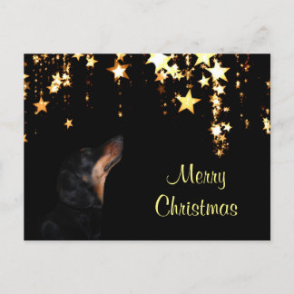 Dachshund Christmas Holiday Postcard
