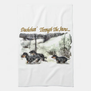 Dachshund Christmas Kitchen Towel