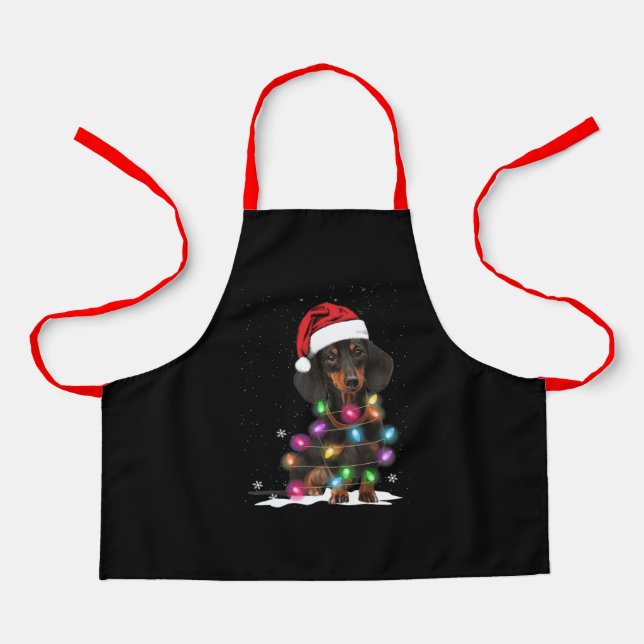 Dachshund Christmas Lights With Snow Apron (Front)