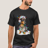 Dachshund Christmas Loves led T-shirt Cadeaux mign