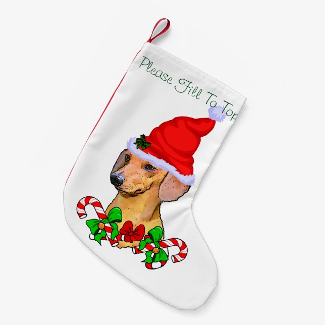 Dachshund Christmas Merry Small Christmas Stocking (Front (Hanging))