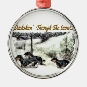 Dachshund Christmas Metal Ornament