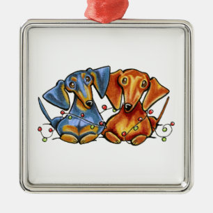 Dachshund Christmas Metal Ornament