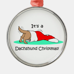 Dachshund Christmas Metal Ornament