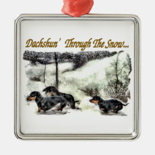 Dachshund Christmas Metal Ornament