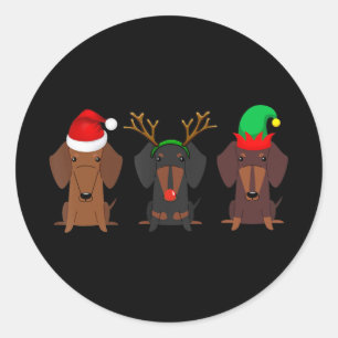 Dachshund Christmas Mom Women Weiner Dog Gift Classic Round Sticker