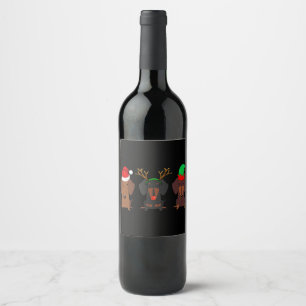 Dachshund Christmas Mom Women Weiner Dog Gift Wine Label