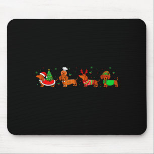 Dachshund Christmas Pajamas For Women Girlfriend D Mouse Pad